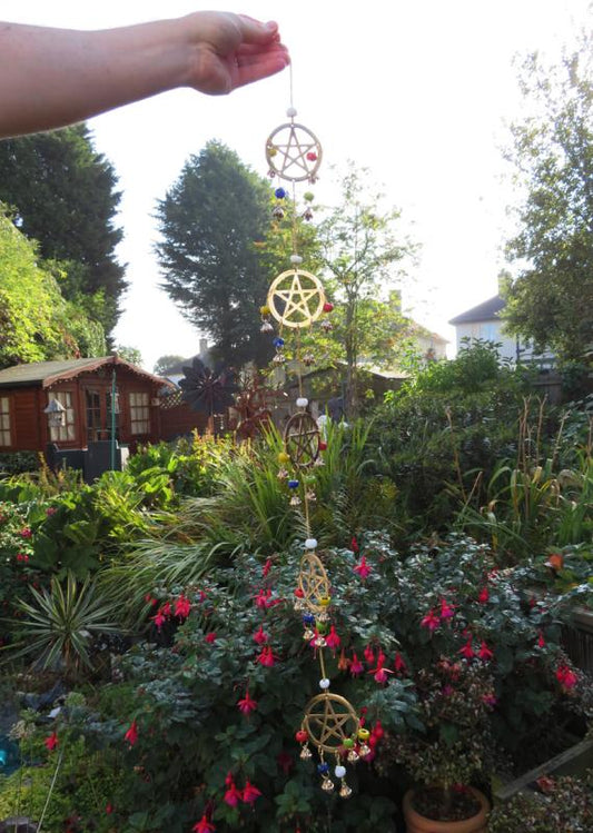 Pentacle Hanging Tibetan Bells Mobile