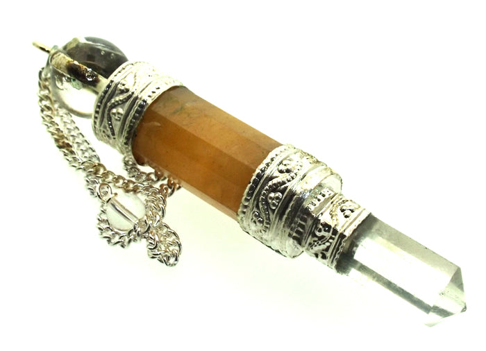 Himalayan Golden Quartz Gemstone Wand Pendulum