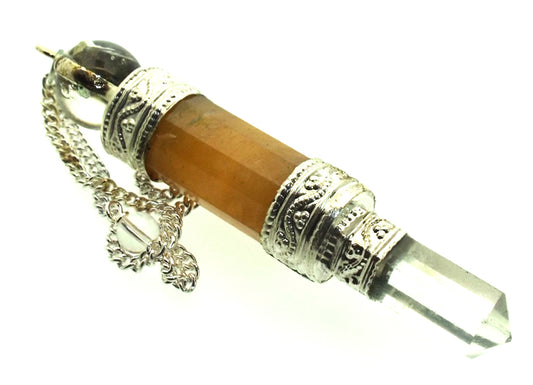 Himalayan Golden Quartz Gemstone Wand Pendulum