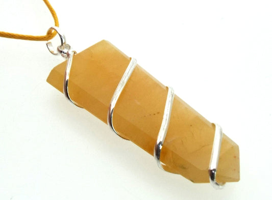 Himalayan Golden Quartz Faceted Point Wire Wrapped Pendant