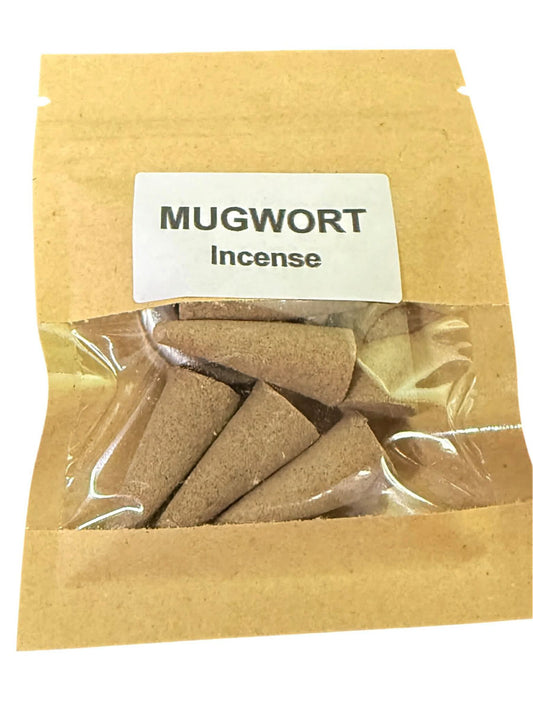 6x Mugwort Incense Cones with Ash Catcher