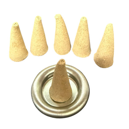 6x Mugwort Incense Cones with Ash Catcher