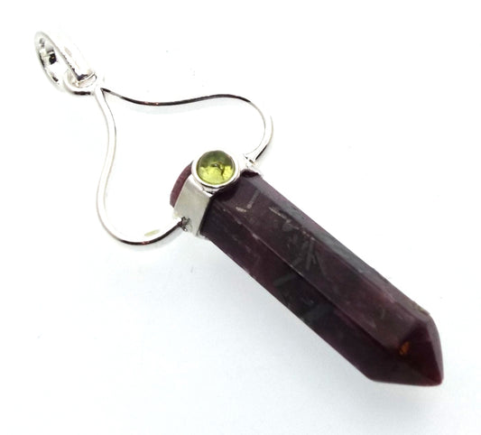 Indian Ruby and Peridot Point Pendant