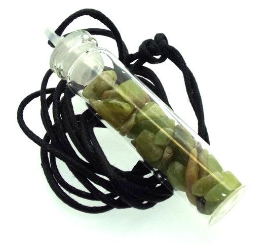 Infinite Infinity Gemstone Crystal Glass Bottle Pendant