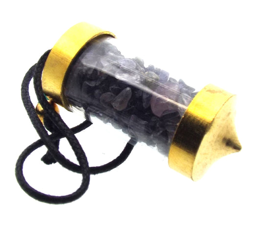 Iolite Gemstone Capsule Pendulum