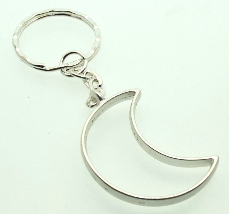 Crescent Moon Metal Keyring