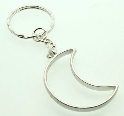 Crescent Moon Metal Keyring