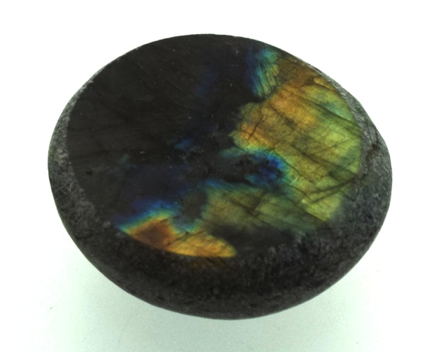 Part Polished Labradorite Gemstone Dragon Egg Half