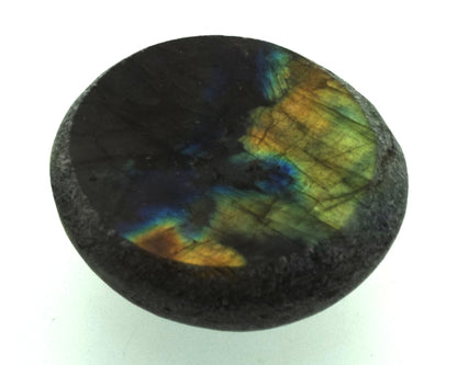 Part Polished Labradorite Gemstone Dragon Egg Half