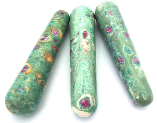 Large Ruby in Fuchsite Massage Wand