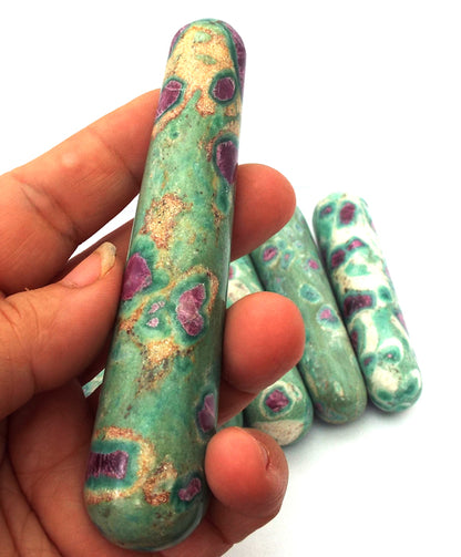 Large Ruby in Fuchsite Massage Wand