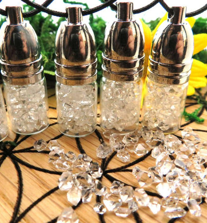 Herkimer Diamond Gemstone Mojo Bottle Pendant