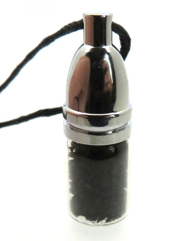 Jet Gemstone Crystal Mojo Bottle Pendant
