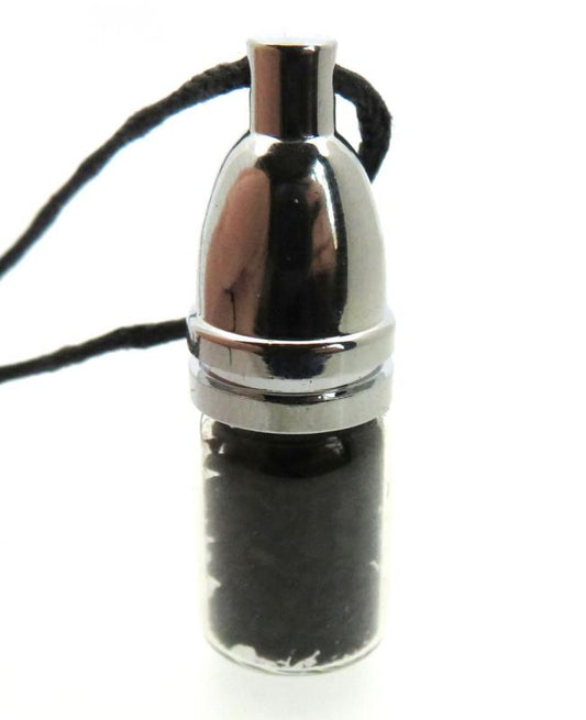 Jet Gemstone Crystal Mojo Bottle Pendant