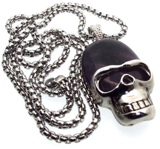 Amethyst Skull Chain Necklace