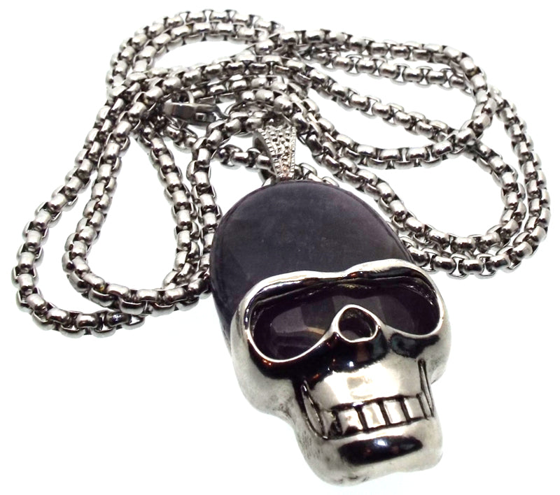 Amethyst Skull Chain Necklace