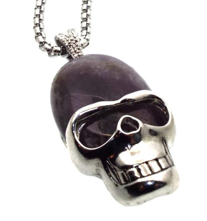 Amethyst Skull Chain Necklace