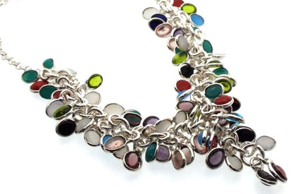Multi Coloured Gemstone Gypsy Charm Necklace