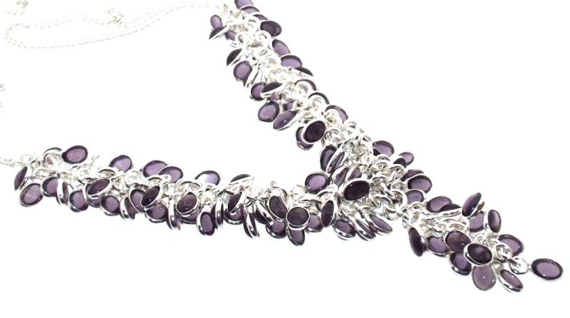 Lilac Amethyst Indian Silver Gypsy Charm Necklace