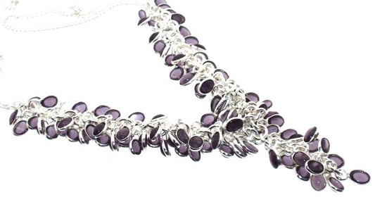Lilac Amethyst Indian Silver Gypsy Charm Necklace