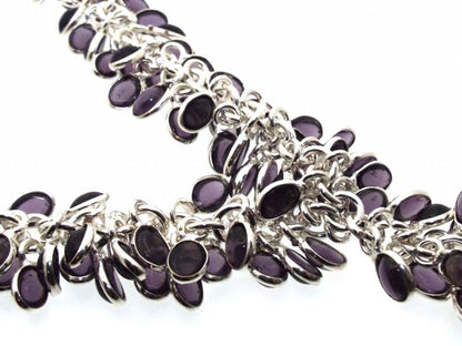Lilac Amethyst Indian Silver Gypsy Charm Necklace