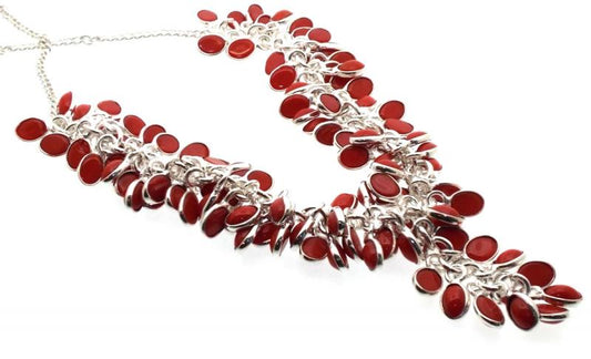 Red Coral Gemstone Gypsy Charm Necklace