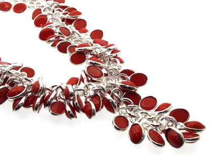 Red Coral Gemstone Gypsy Charm Necklace