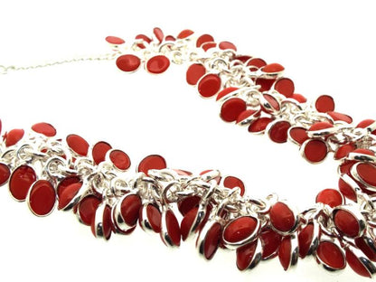 Red Coral Gemstone Gypsy Charm Necklace