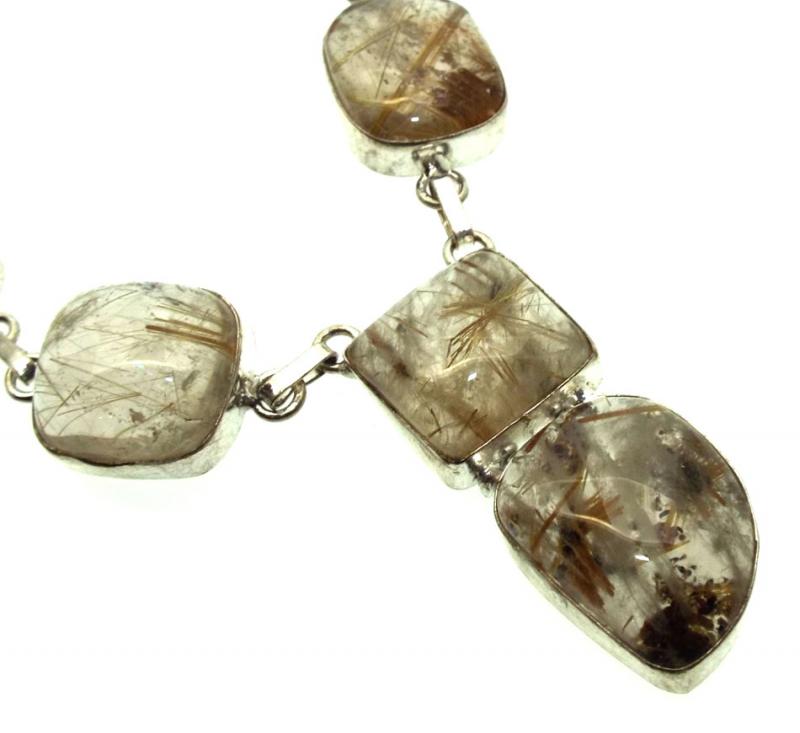 Angel Hair Quartz Indian Silver Necklace
