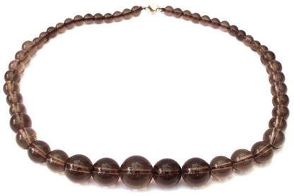 Smoky Quartz Gemstone Bead Necklace