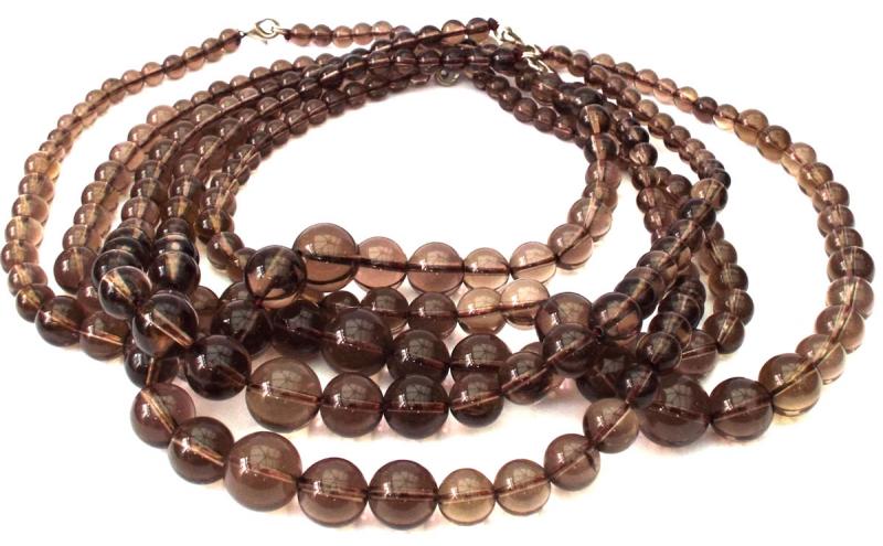 Smoky Quartz Gemstone Bead Necklace
