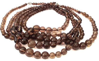 Smoky Quartz Gemstone Bead Necklace