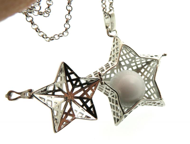 Metal Star Chime Ball Chain Necklace