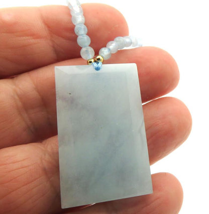 Aquamarine Gemstone 24 inch Necklace 02