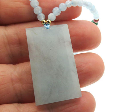 Aquamarine Gemstone 24 inch Necklace 03