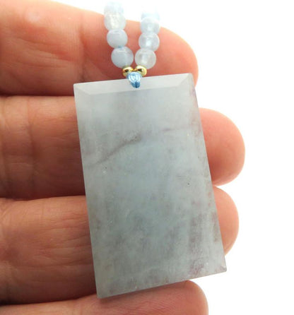 Aquamarine Gemstone 24 inch Necklace 04