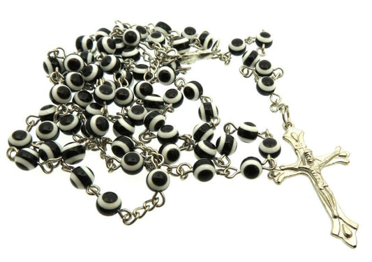 Evil Eye Bead Rosary Necklace
