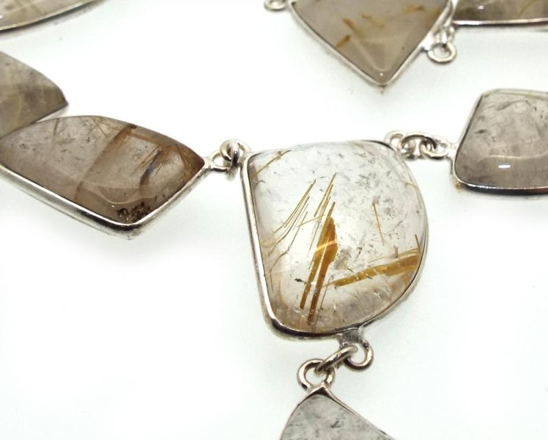 Angel Hair Quartz Indian Silver Necklace 01