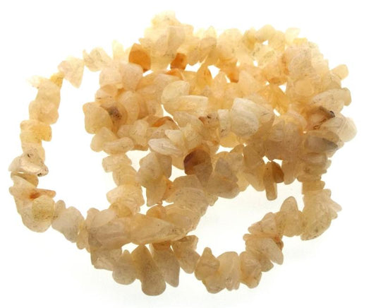 36 inch Golden Jade Gemstone Chip Necklace