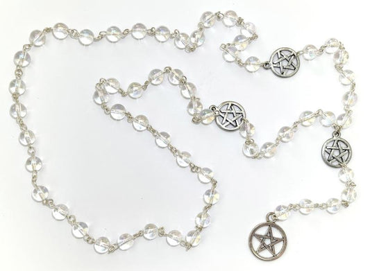 Angel Aura Bead Pentacle Rosary Necklace