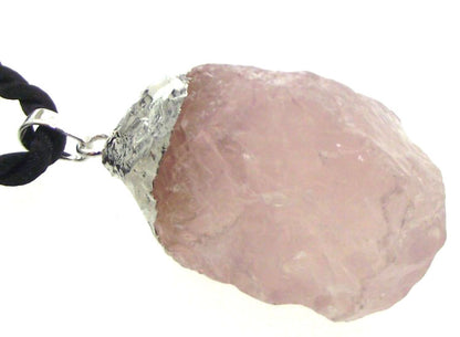 Natural Rose Quartz Electroplated Pendant
