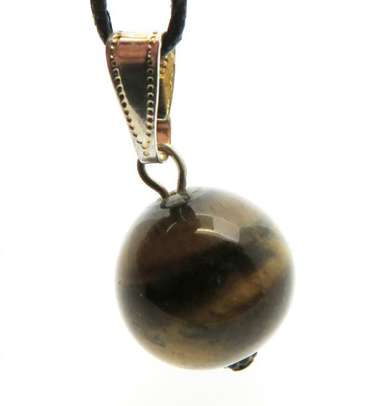 14mm Tigers Eye Gemstone Sphere Pendant