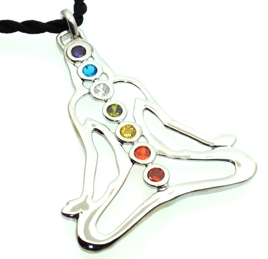 Chakra Gemstone Buddha Faceted Crystal Pendant