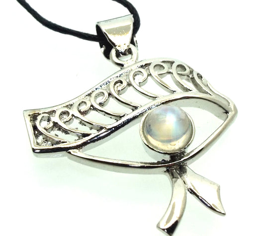 Rainbow Moonstone Gemstone Egyptian Eye Pendant