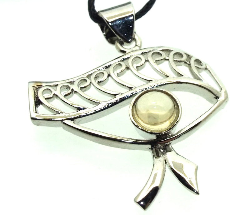 Citrine Gemstone Egyptian Eye Pendant