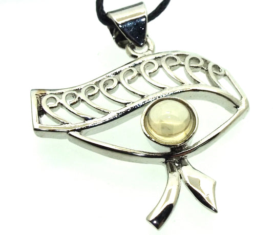 Citrine Gemstone Egyptian Eye Pendant