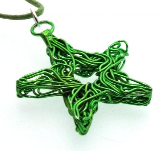 Chaos Wire Star Green Pendant