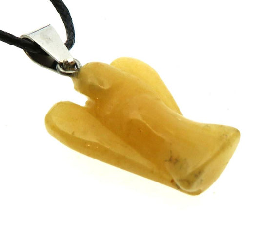 Aventurine Gemstone Carved Angel Pendant