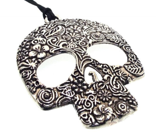 Large Antique Style Candy Skull Pendant