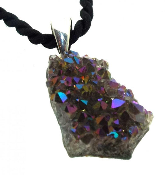 Amethyst Titanium Sparkling Druzy Pendant Design 03